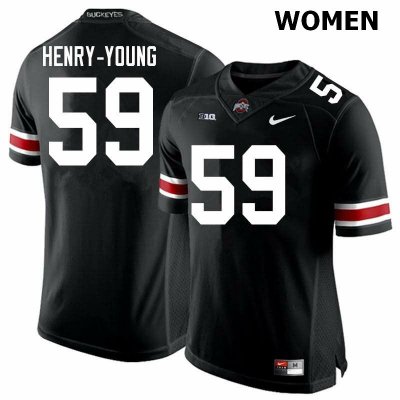 NCAA Ohio State Buckeyes Women's #59 Darrion Henry-Young Black Nike Football College Jersey EXD2245BZ